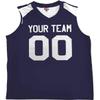 HARDKOR SPORTS Customized Basketball Jersey Mesh Shoulder Navy and White | Youth Large view 1