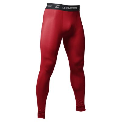 Champro Polyester/Spandex Compression Tights, Adult X-Large, Scarlet