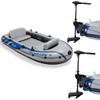 Intex Excursion 4 Inflatable Raft Set w/ 2 Transom Mount 8 Speed Trolling Motors view 1