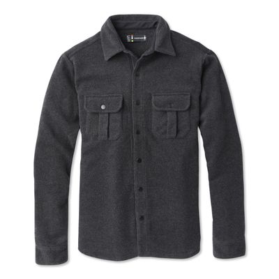 Smartwool Men's Merino Wool Anchor Line Shirt Jacket (Regular Fit), Charcoal Heather, X-Large