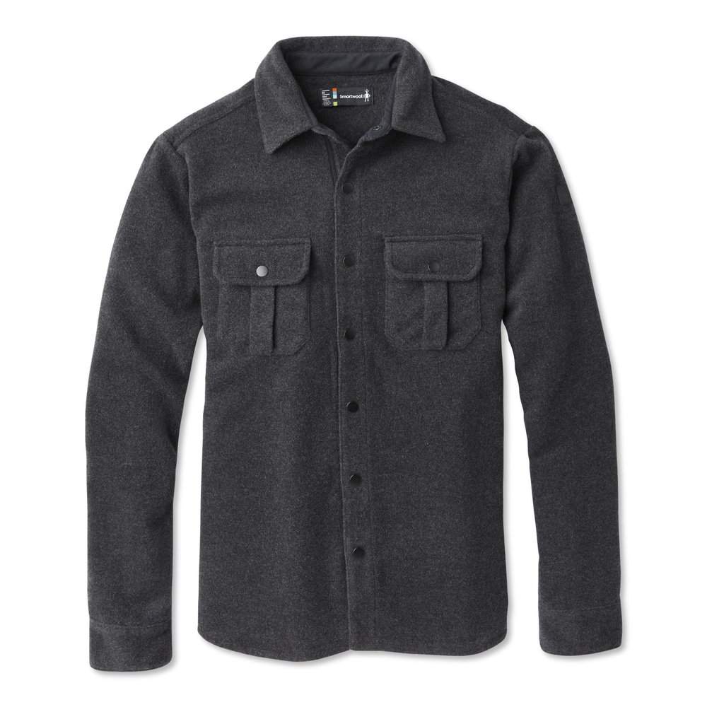 Smartwool Men's Merino Wool Anchor Line Shirt Jacket (Regular Fit), Charcoal Heather, X-Large