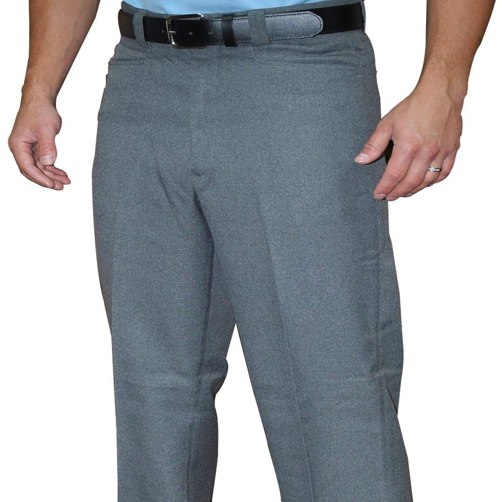 Smitty | BBS-380 | Flat Front Plate Pants | | Western Cut Pockets | Heather Gray | Baseball Softball | Umpire's Choice! (50)