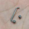 BodyJewelryOnline Snake Eyes Surface Piercing Jewelry 16G Staple Barbell 16mm Staple Surface Barbell Ball Top 5/8 Inch view 4