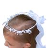 Girls First Communion Veils | Confirmation Christening Veils | Floral and Bright Headpieces | Catholic Children Veils | Christian Apparel (Beaded Tiara Headpiece) view 1