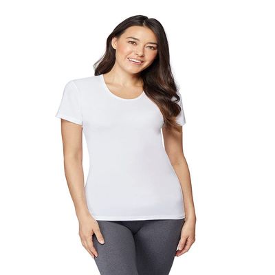 32 DEGREEES Womens Cool Fitted T-Shirt | Lightweight| Quick Dry | Fitted, White, Large