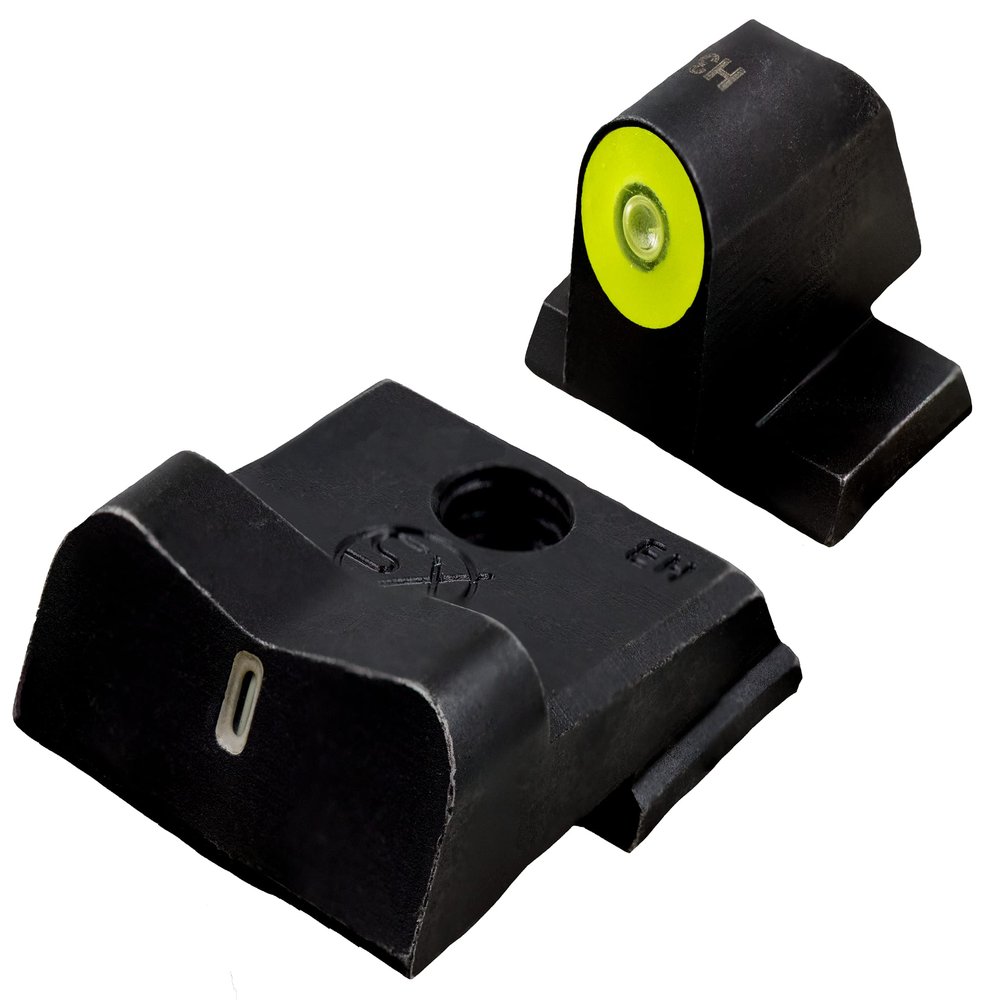 DXT2 Big Dot w/Yellow Front Sight - Tritium Front & Rear Night Sights fits: S&W M&P, M&P 2.0, & Optics Ready Pistols (OR) Models for Full Size & Compact in 9mm, 45 ACP, & 10mm Handguns
