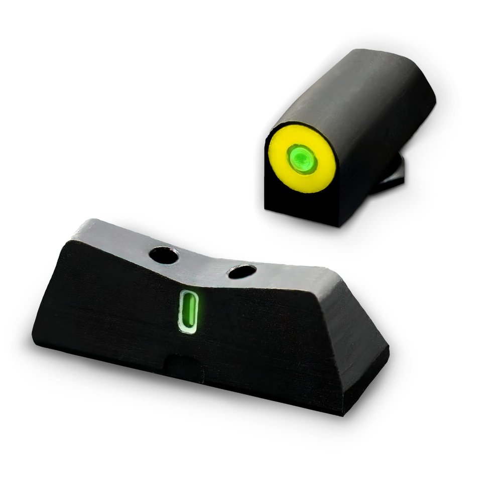 XS Sights DXT2 Big Dot Tritium Night Sights. Tritium Front and Rear Set. Fits Glock 42,43,43X,48 Models Including MOS Versions. Yellow Front Sight