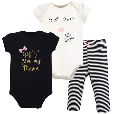 Little Treasure Unisex Baby Cotton Bodysuit and Pant Set, Mama, 18-24 Months