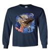American Bald Eagle Holding a Flag Long Sleeve T-Shirt Patriot Dreamcatcher Tee Navy Blue 3X-Large view 1