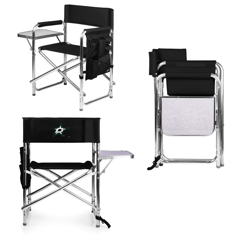 PICNIC TIME NHL Dallas Stars Sports Chair with Side Table - Beach Chair - Camp Chair for Adults