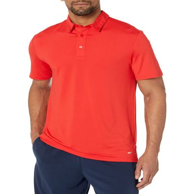 Amazon Essentials Men's Tech Stretch Polo Shirt Shirt, -Red, X-LARGE