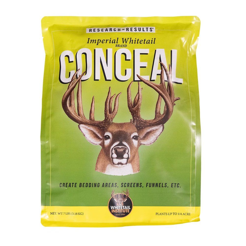 Whitetail Institute Conceal Deer Food Plot Seed for Spring Planting - Provides Tall, Thick Cover for You and/or Your Deer - Create Bedding Areas, Screens, Funnels, Boundaries, Etc., 7 lbs (.25 Acre)