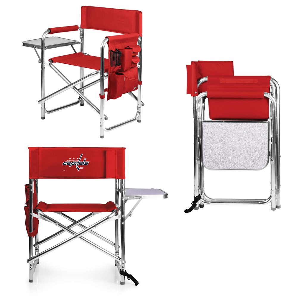 PICNIC TIME NHL Washington Capitals Sports Chair with Side Table - Beach Chair - Camp Chair for Adults