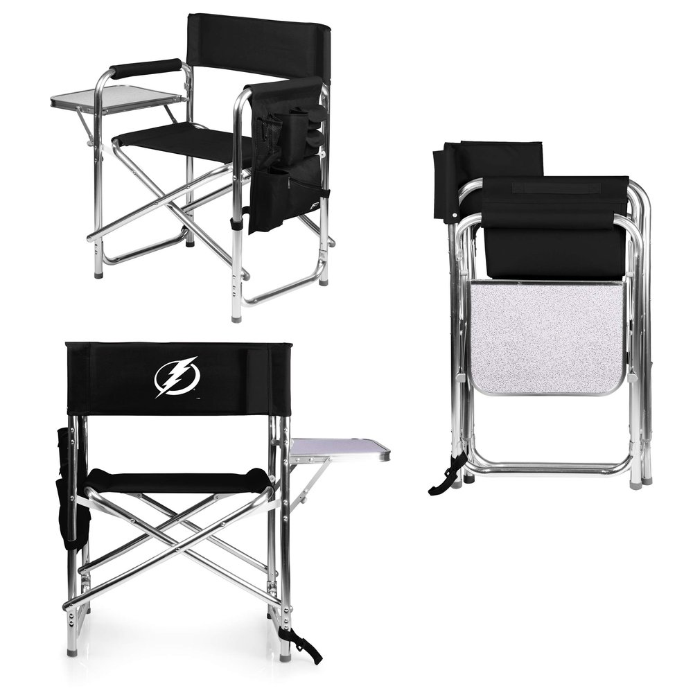 Picnic TIME NHL Tampa Bay Lightning Sports Chair with Side Table - Beach Chair - Camp Chair for Adults
