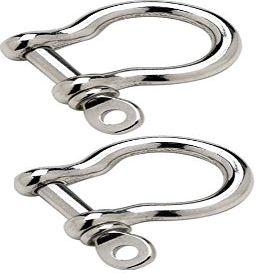 Two Marine Grade Stainless Steel Bow Shackles 3/16"