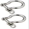 Two Marine Grade Stainless Steel Bow Shackles 3/16" view 1