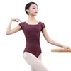 118141013 Cap Sleeve Fashion Leotards with Lace Nice Neck Line Dance Leotards (XL 175, Wine) view 1