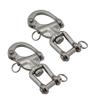 NRC&XRC Pair 2-3/4in(70mm) Jaw Swivel Snap Shackle 316 Stainless Steel for Sailboat Spinnaker Halyard &Diving view 1