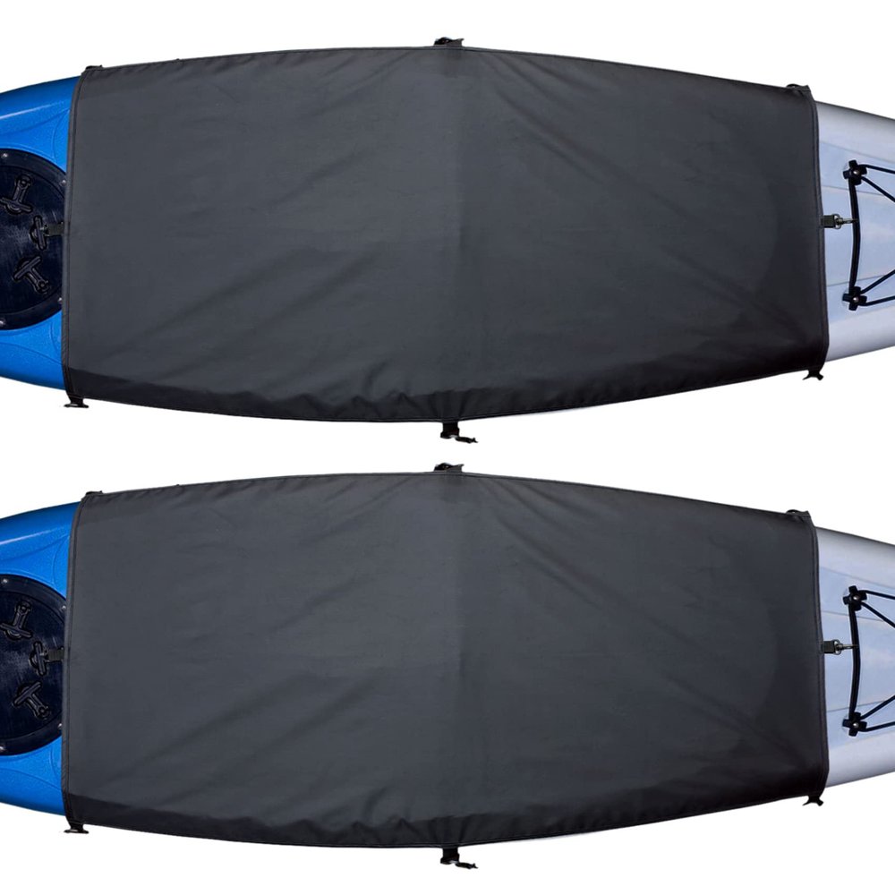 Explore Land Universal Kayak Cockpit Drape Waterproof Seal Cockpit Cover for Indoor and Outdoor 2 Pack - Regular 44 x 28 inch, Black