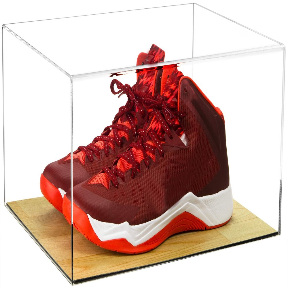 Better Display Cases Acrylic Clear Basketball Shoes Display Case with Wood Base (A026-CWB)