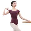118141013 Cap Sleeve Fashion Leotards with Lace Nice Neck Line Dance Leotards (M 165, Wine) view 1