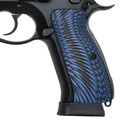 Guuun G10 CZ Grips for CZ 75 Full Size SP-01, Sunburst Texture - Blue/Black