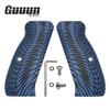 Guuun G10 CZ Grips for CZ 75 Full Size SP-01, Sunburst Texture - Blue/Black view 2