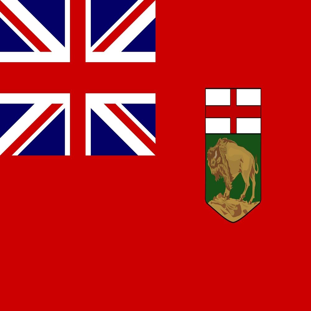 4- Pack 2" x 1" Manitoba Flag Vinyl Stickers