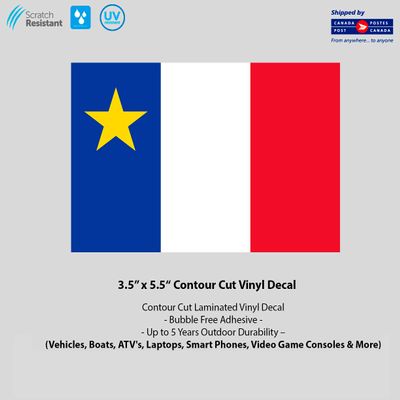 3.5" x 5.5" Acadian Flag Laminated Vinyl Decal