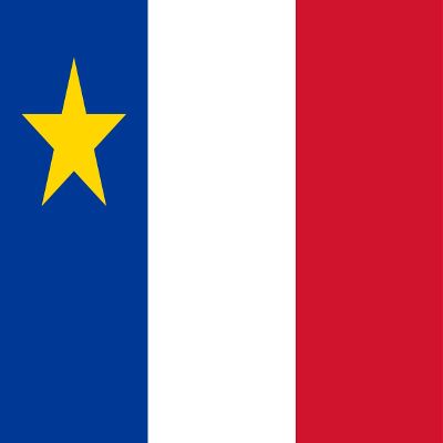 4- Pack 2" x 1.25" Acadian Flag Vinyl Stickers