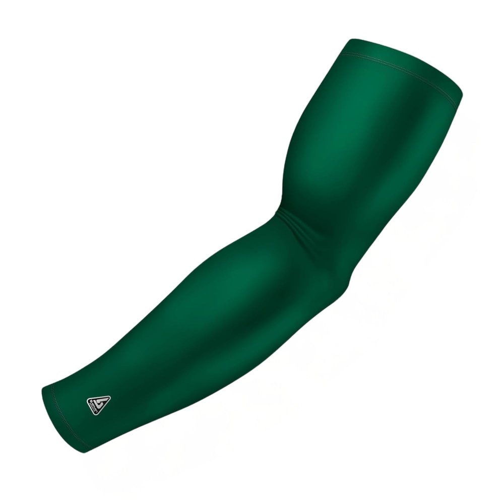 B-Driven Sports Pro-Fit Compression Arm Sleeve - Athletic Sports Support for Baseball, Basketball, Football, Softball, Running, Gaming, Volleyball, Men, Women, Youth - Green X-Small (Adult) (1pc)