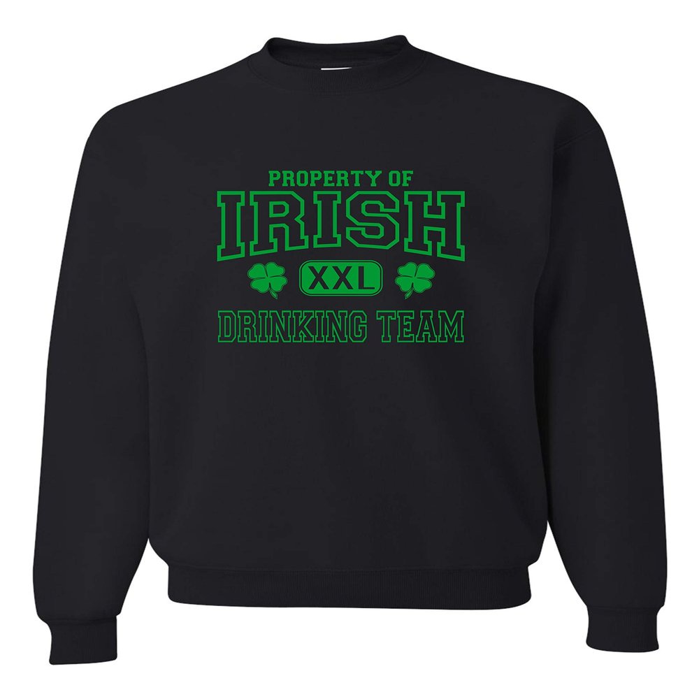 Go All Out XX-Large Black Adult Property Of Irish Drinking Team St. Patricks Day Sweatshirt Crewneck