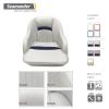 Seamander Pontoon Captains Bucket Boat Seat, 19.7H x 22.2L x 21.7D inches, Injection Molded Plastic Frame, Plush Foam Padding, Marine Grade Vinyl, 5x5 or 5x12 inch Mounting Pattern view 2