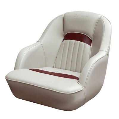 Seamander Pontoon Captains Bucket Boat Seat, 19.7H x 22.2L x 21.7D inches, Injection Molded Plastic Frame, Plush Foam Padding, Marine Grade Vinyl, 5x5 or 5x12 inch Mounting Pattern