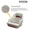 Seamander Pontoon Captains Bucket Boat Seat, 19.7H x 22.2L x 21.7D inches, Injection Molded Plastic Frame, Plush Foam Padding, Marine Grade Vinyl, 5x5 or 5x12 inch Mounting Pattern view 3