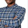 Amazon Essentials Men's Long-Sleeve Flannel Shirt, Blue White Plaid, X-Small view 4