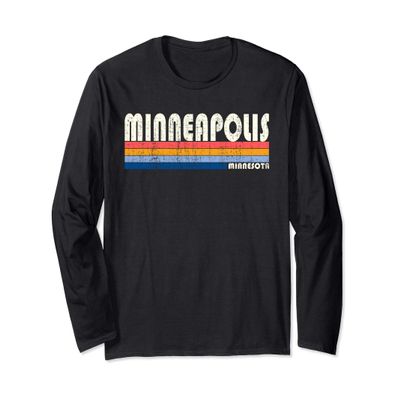 Vintage 70s 80s Style Minneapolis MN Long Sleeve Tee
