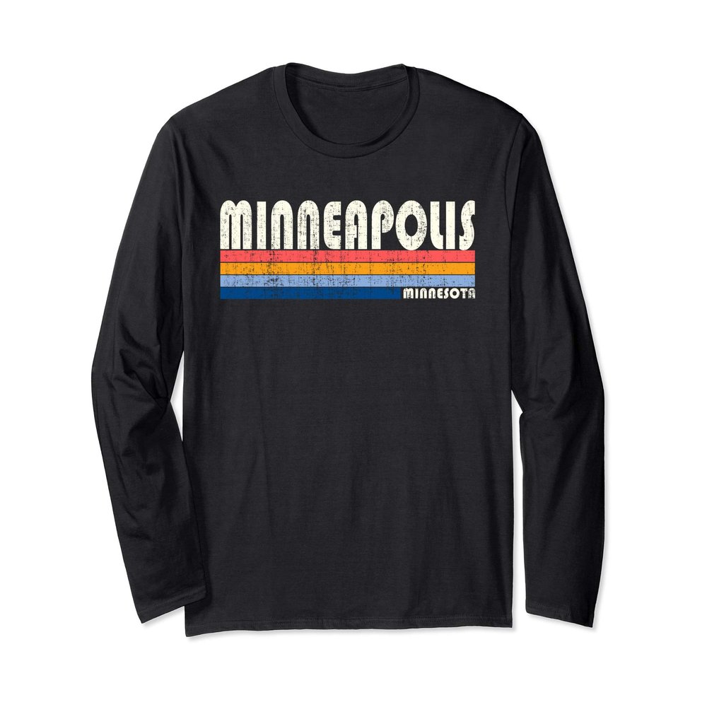 Vintage 70s 80s Style Minneapolis MN Long Sleeve Tee