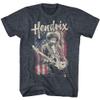 Jimi Hendrix 1960's Psychedelic Musical Icon USA Flag Distressed T-Shirt Tee view 1