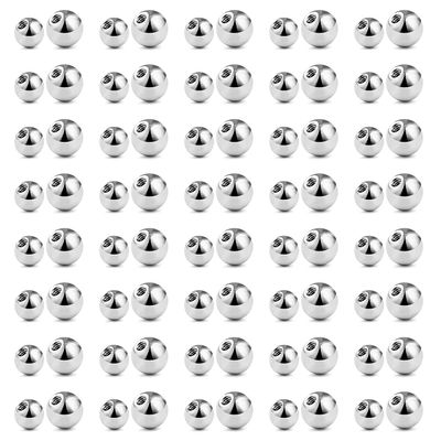 SCERRING 80PCS 16G 316L Surgical Steel Externally Threaded Replacement Balls Body Jewelry Piercing Barbell Parts for Women Men 3mm 5mm