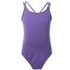 Alvivi Kids Big Girls Sleeveless Mock-Neck Mesh/Lace Splice Gymnastic Ballet Dance Leotard Dancewear Athletic Tank Tops (10-12, Cross Strap Purple) view 1