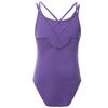 Alvivi Kids Big Girls Sleeveless Mock-Neck Mesh/Lace Splice Gymnastic Ballet Dance Leotard Dancewear Athletic Tank Tops (10-12, Cross Strap Purple) view 2