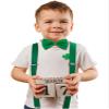 SATINIOR Suspender and Bow Tie Set 80s Clip on Suspenders for Men Women(Dark Green) view 2
