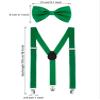 SATINIOR Suspender and Bow Tie Set 80s Clip on Suspenders for Men Women(Dark Green) view 3