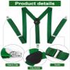 SATINIOR Suspender and Bow Tie Set 80s Clip on Suspenders for Men Women(Dark Green) view 4