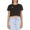 ARENA Womens Icons Corinne Team Crop T-Shirt Short Sleeve Loose Fit Cotton Active Top Cozy Crew Neck Workout Tee, Black/White Logo, Small view 1
