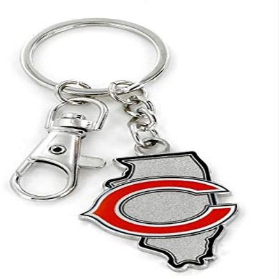 Aminco NFL Chicago Bears State Design Heavyweight Keychain, Team Color, One Size
