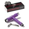 RollerBones Roller Bearing Inline Skate Replacement Bearings with Purple CCS Skate Tool view 1