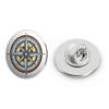 Cool Simple Vintage Warm Adventure Compass Cartoon Round Metal 0.75" Lapel Pin Hat Shirt Pin Tie Tack Pinback view 1