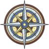Cool Simple Vintage Warm Adventure Compass Cartoon Round Metal 0.75" Lapel Pin Hat Shirt Pin Tie Tack Pinback view 2
